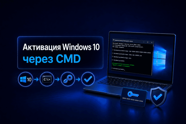Активация Windows 10 через командную строку
