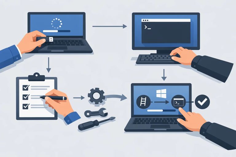 Как открыть командную строку в установщике Windows
