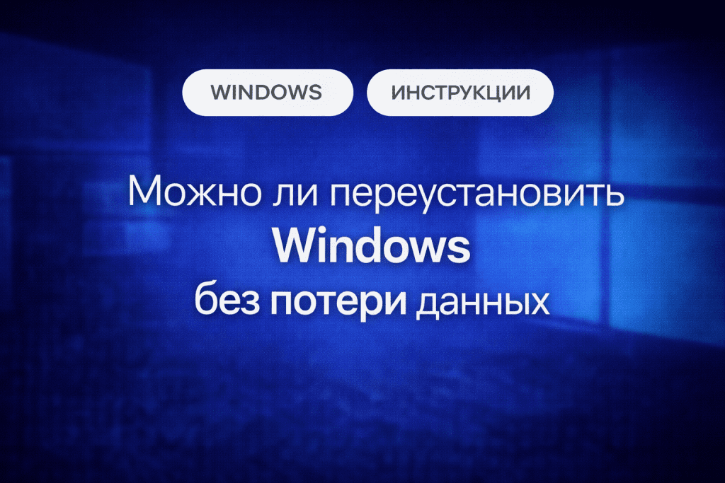 Переустановка Windows без потери данных: способы сохранить файлы
