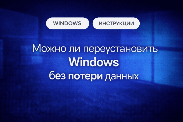 Переустановка Windows без потери данных: способы сохранить файлы