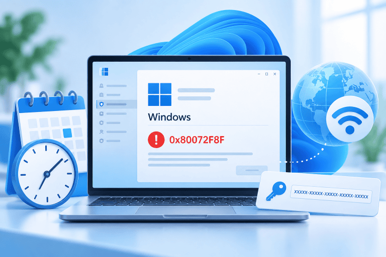 Ошибка 0x80072F8F при активации Windows: причины и что делать